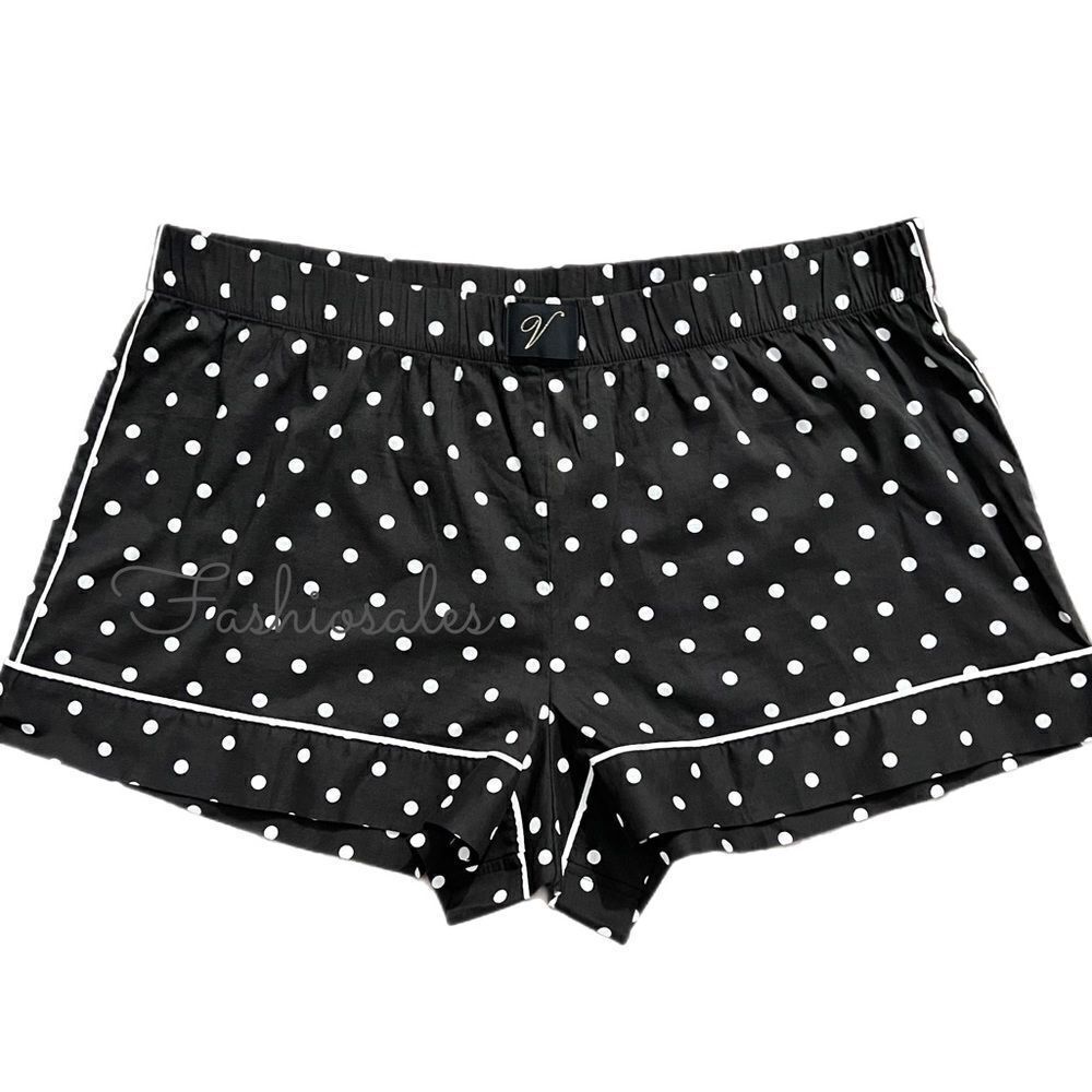 Victoria’s Secret Soft Cotton Polka dots pajama shorts black white X-Large